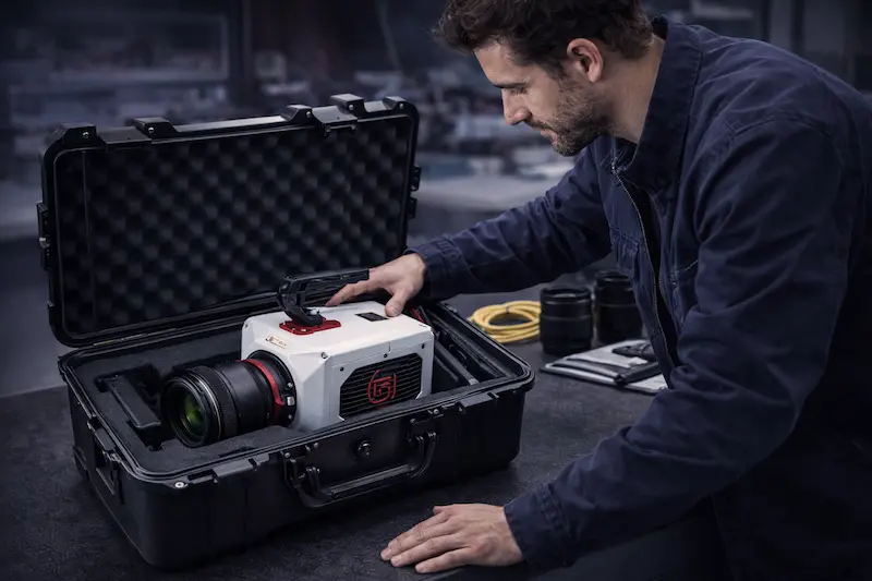 Kamera-im-Koffer-Techniker